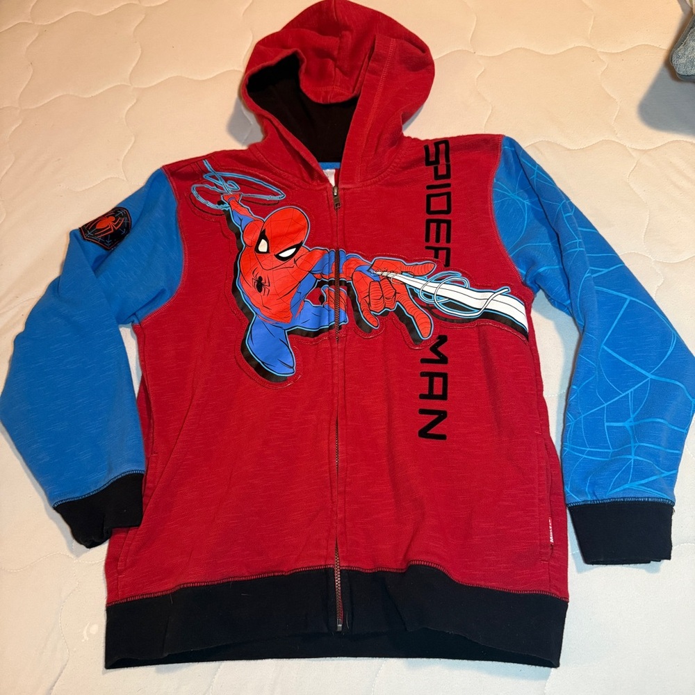 Spider-Man Zip Hoodie for Kids Size 9/10 Marvel Universe Comic Disney NWOT